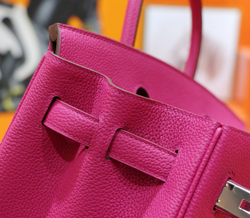 HM 25S BIRKIN BAG 30 CM IN DARK PINK TOGO WITH SILVER HARDWARE