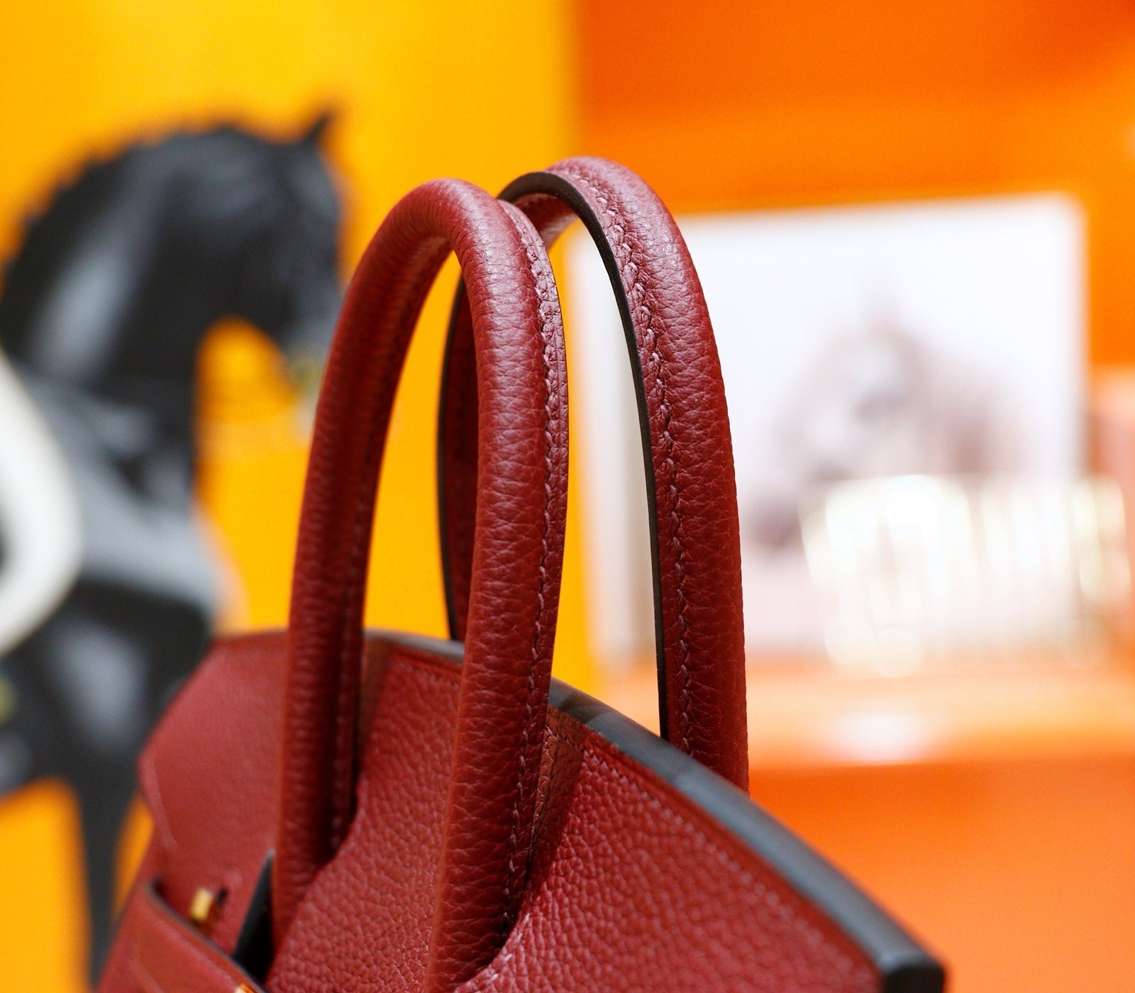 HM 25S BIRKIN BAG 25 CM IN DARK RED TOGO WITH GOLD HARDWARE