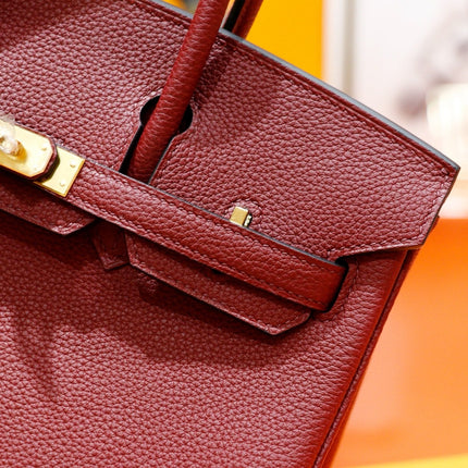 HM 25S BIRKIN BAG 25 CM IN DARK RED TOGO WITH GOLD HARDWARE