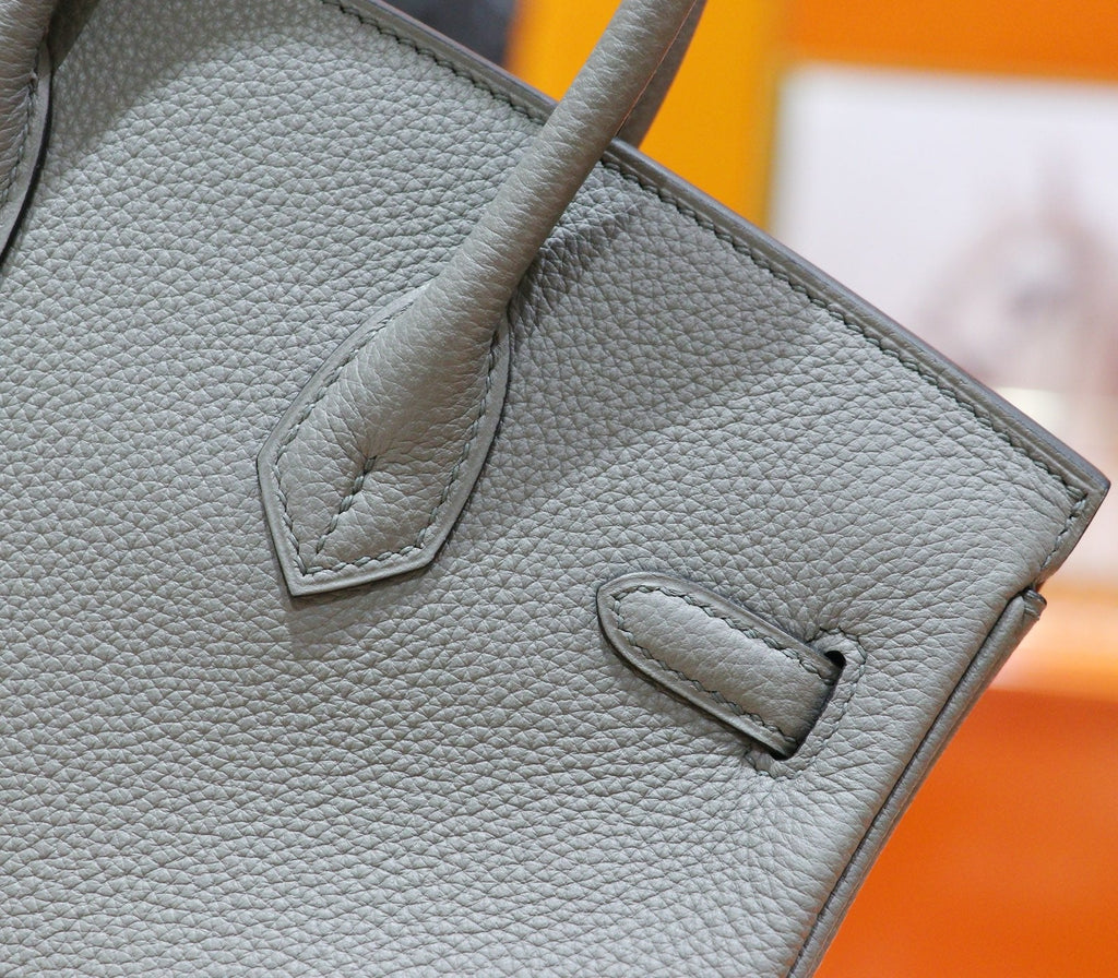 HM 25S BIRKIN BAG 25 CM IN GREY TOGO WITH SILVER HARDWARE