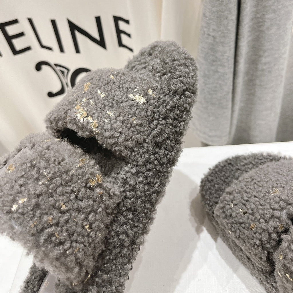 DAD SANDALS FOSSIL GRAY PURE SHEEP WOOL