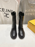 FENDI 25S ANKLE BOOTS IN BLACK COWHIDE