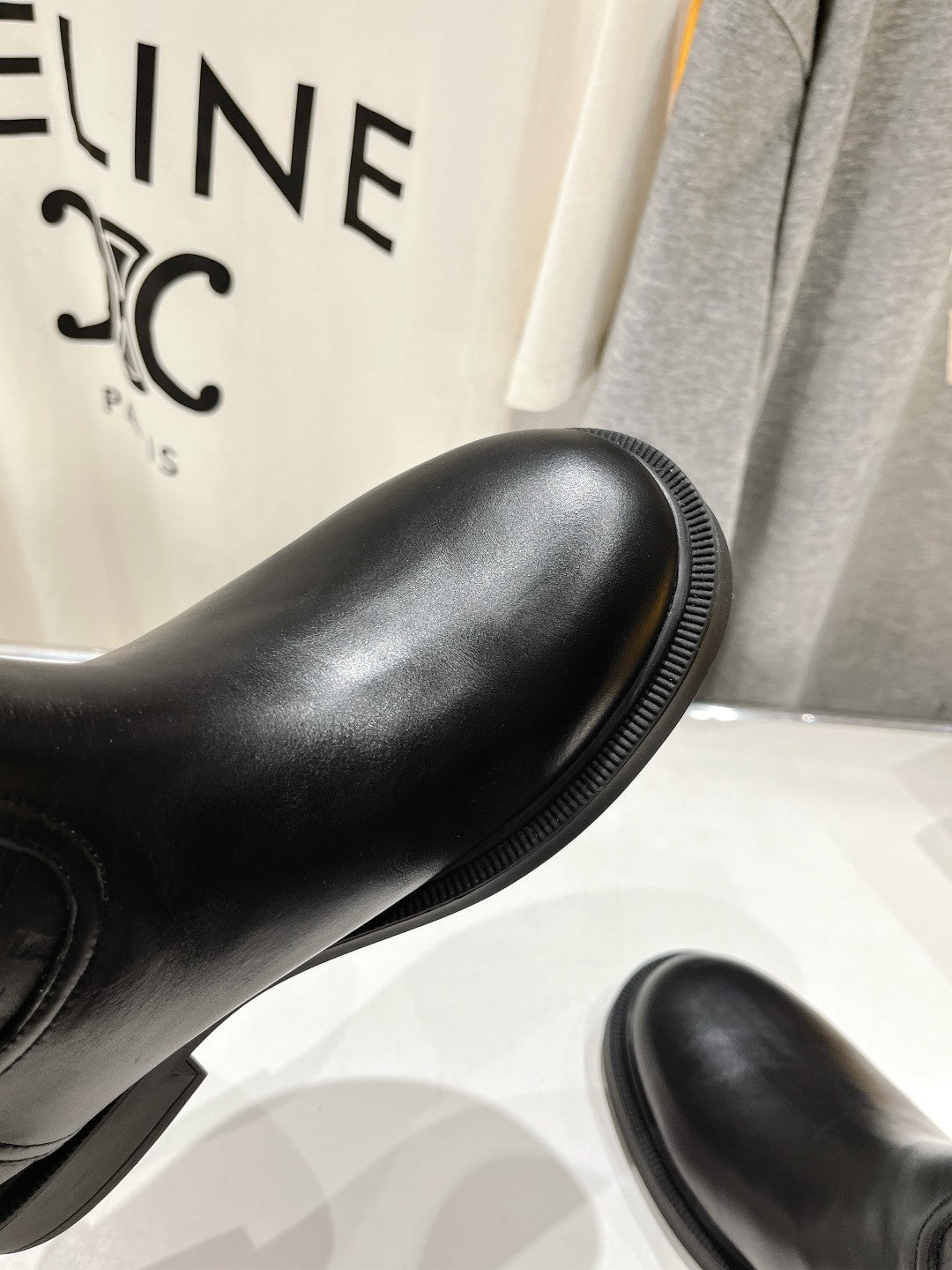 FENDI 25S HIGH BOOTS IN BLACK COWHIDE LOGO EMBOSSING