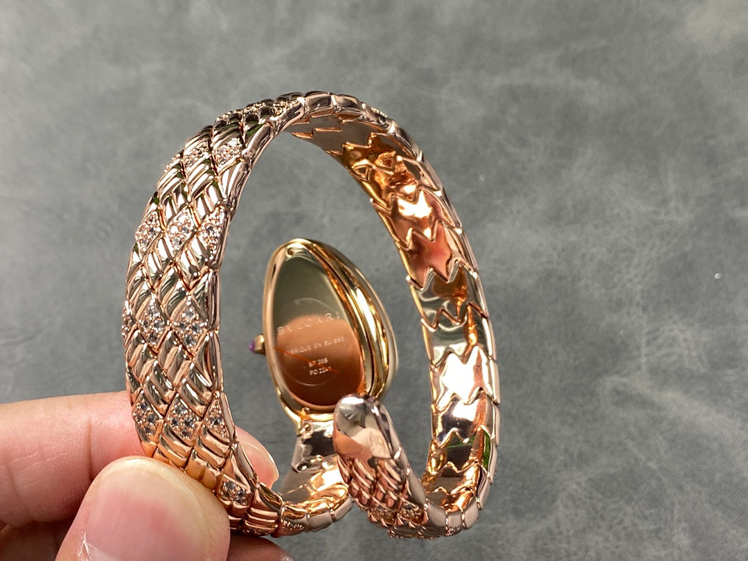 SERPENTI TUBOGAS QUARTZ ROSE GOLD GREEN DIAL