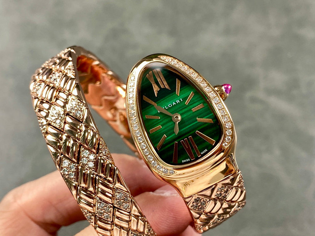 SERPENTI TUBOGAS QUARTZ ROSE GOLD GREEN DIAL