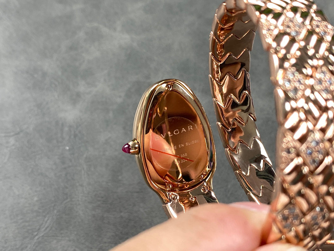 SERPENTI TUBOGAS QUARTZ ROSE GOLD GREEN DIAL