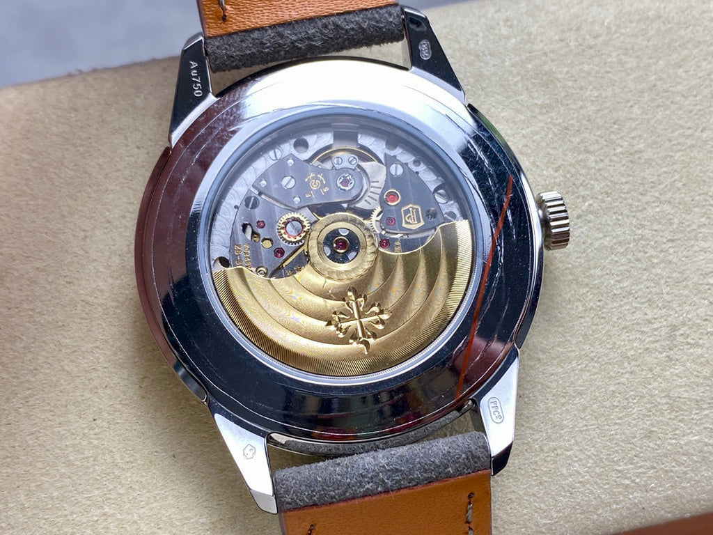 CALATRAVA WHITE GOLD CASE GRAY SUEDE STRAP