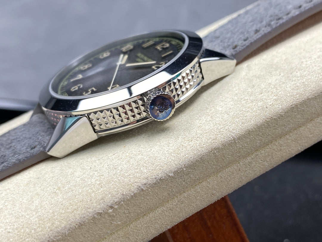 CALATRAVA WHITE GOLD CASE GRAY SUEDE STRAP