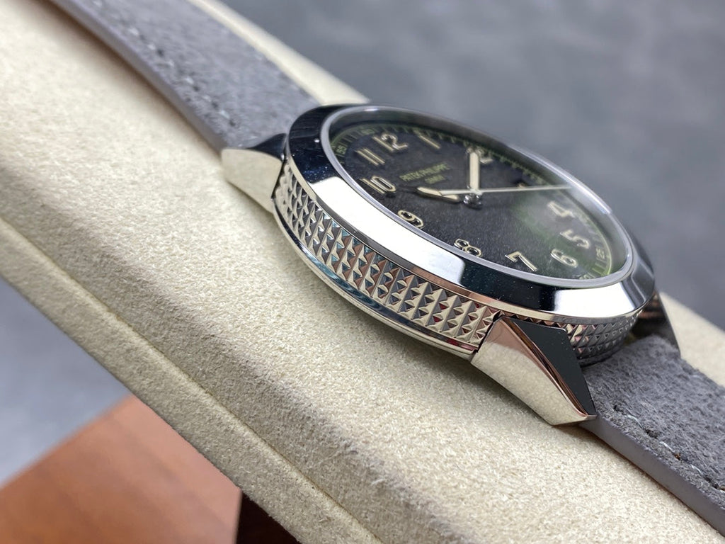CALATRAVA WHITE GOLD CASE GRAY SUEDE STRAP