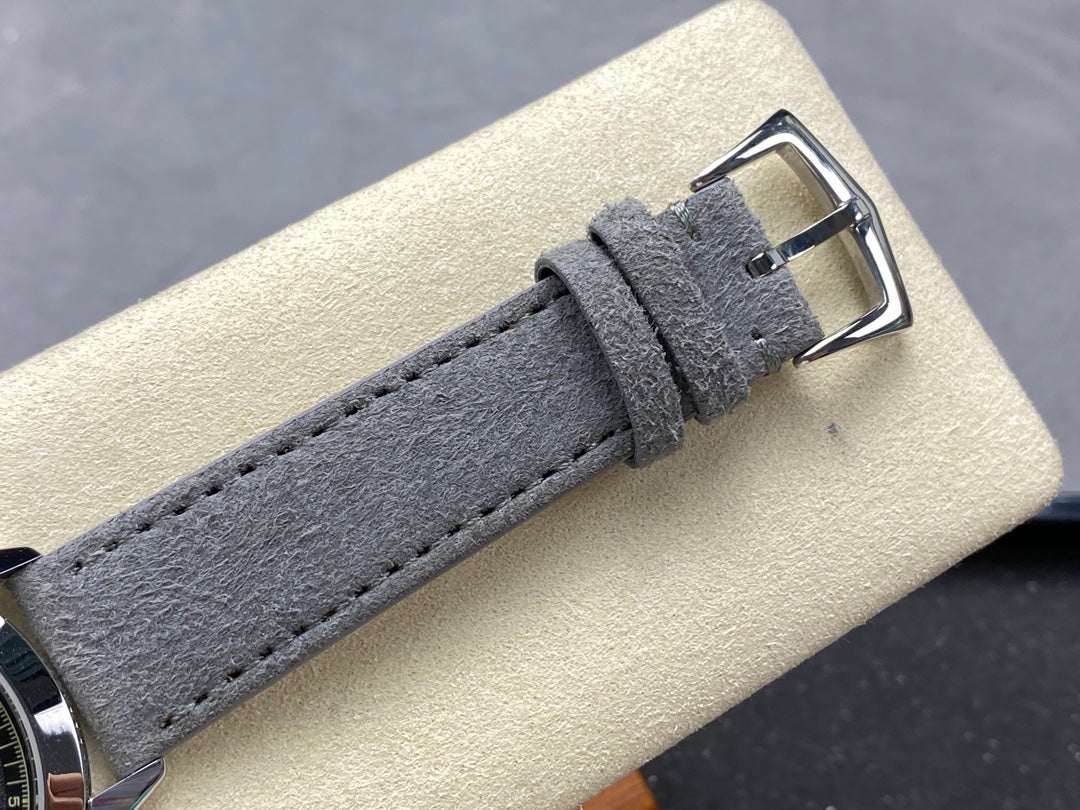 CALATRAVA WHITE GOLD CASE GRAY SUEDE STRAP