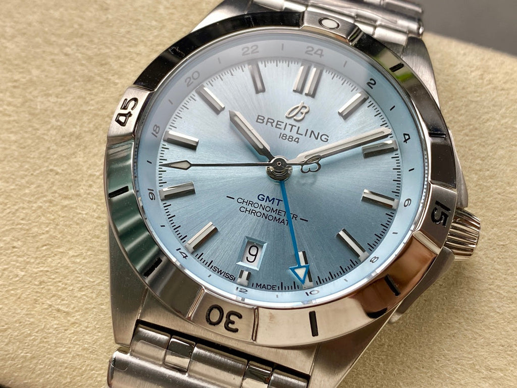 CHRONOMAT AUTOMATIC GMT 40 ALL STEEL ZIGGURAT BLUE DIAL