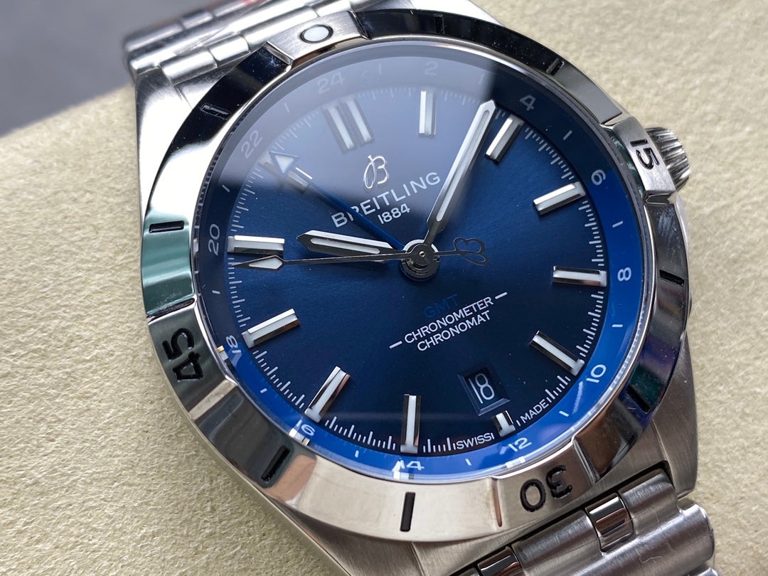 CHRONOMAT AUTOMATIC GMT 40 ALL STEEL NAVY BLUE DIAL