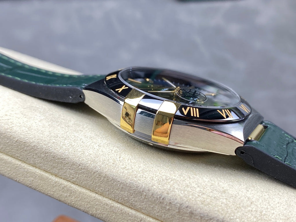 CONSTELLATION 41 MM STEEL CASE WITH GREEN FOREST DIAL AND LEATHER STRAP