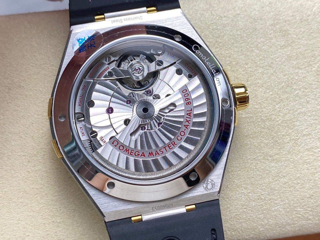 CONSTELLATION 41 MM STEEL CASE WITH GREEN FOREST DIAL AND LEATHER STRAP