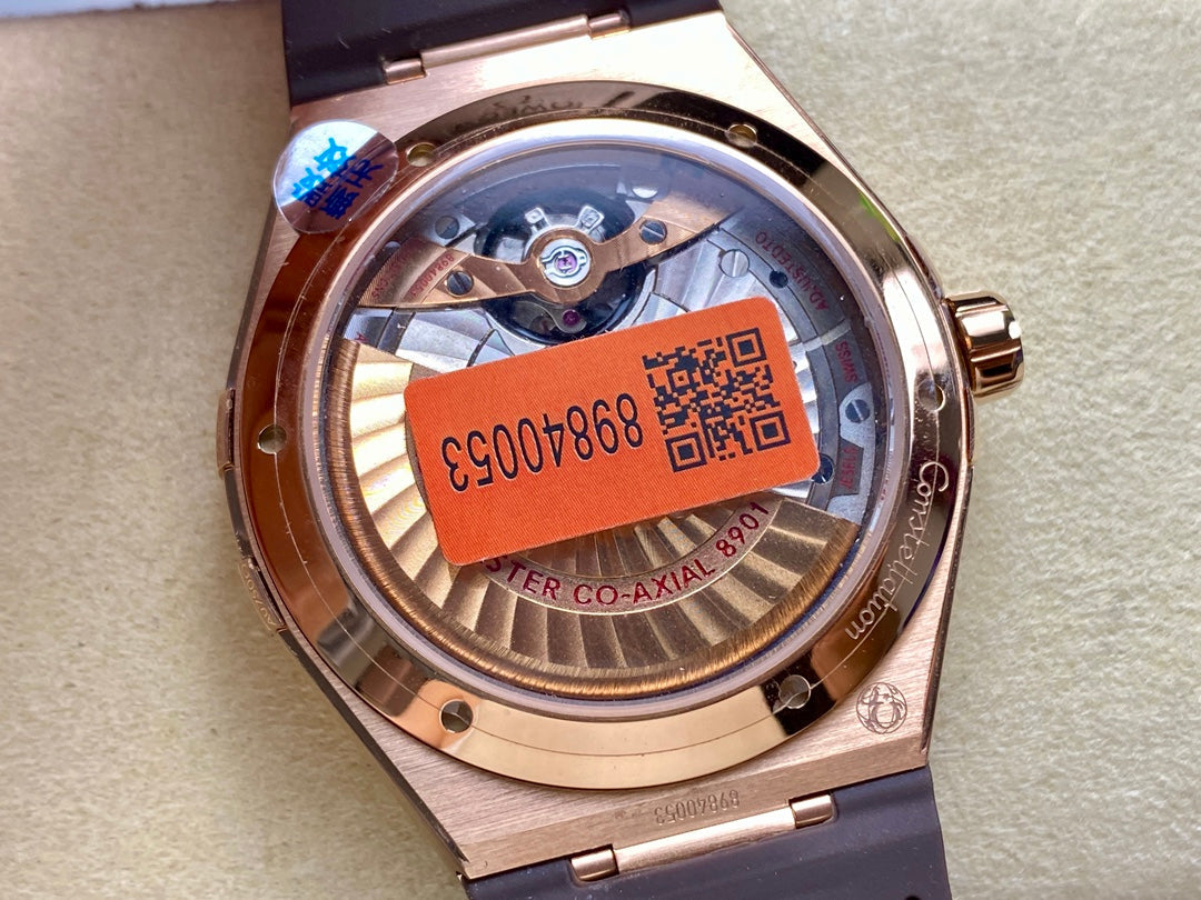 CONSTELLATION 39 MM WATCH YELLOW GOLD CASE WITH HICKORY BROWN LEATHER STRAP