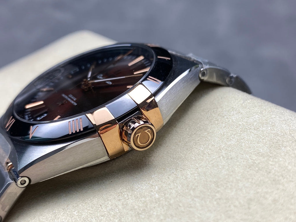 CONSTELLATION 41 MM WATCH SILVER MIX GOLD CASE WITH WINE RED DIAL