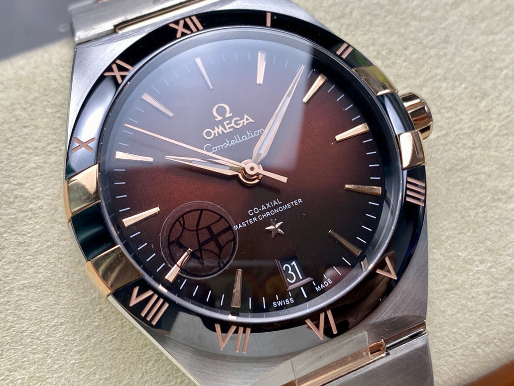 CONSTELLATION 41 MM WATCH SILVER MIX GOLD CASE WITH WINE RED DIAL