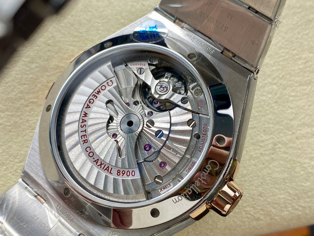 CONSTELLATION 41 MM WATCH SILVER MIX GOLD CASE WITH WINE RED DIAL