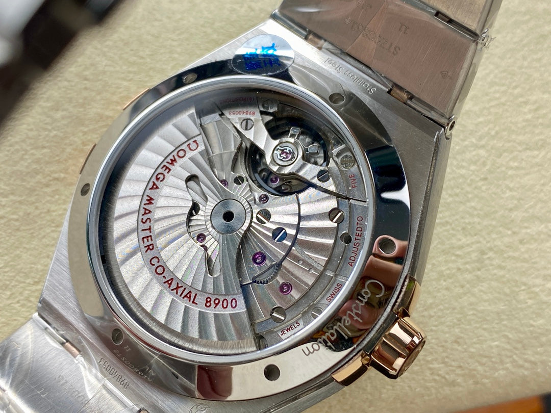CONSTELLATION 41 MM WATCH SILVER MIX GOLD CASE WITH WINE RED DIAL