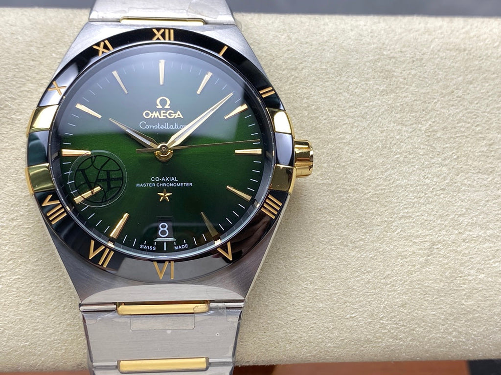 CONSTELLATION 41 MM WATCH SILVER MIX GOLD CASE WITH JUNGLE GREEN DIAL