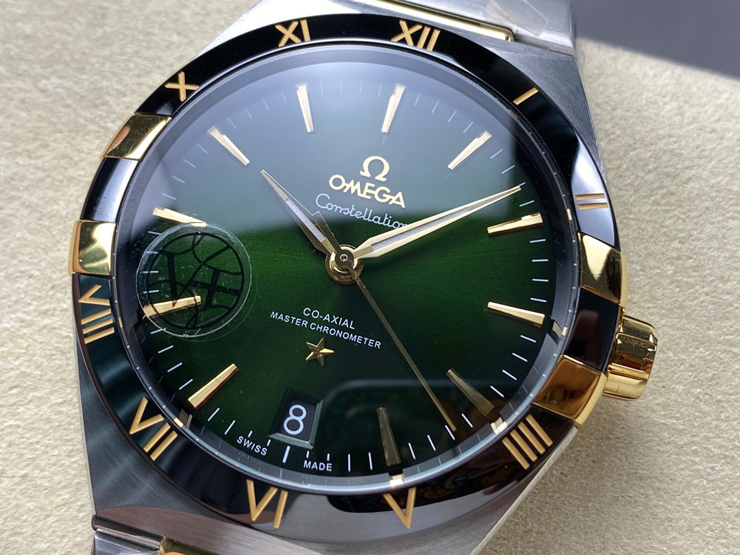 CONSTELLATION 41 MM WATCH SILVER MIX GOLD CASE WITH JUNGLE GREEN DIAL