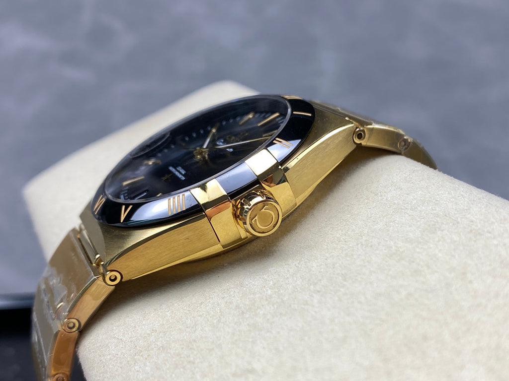 CONSTELLATION 39 MM WATCH GOLD CASE WITH BLACK DIAL