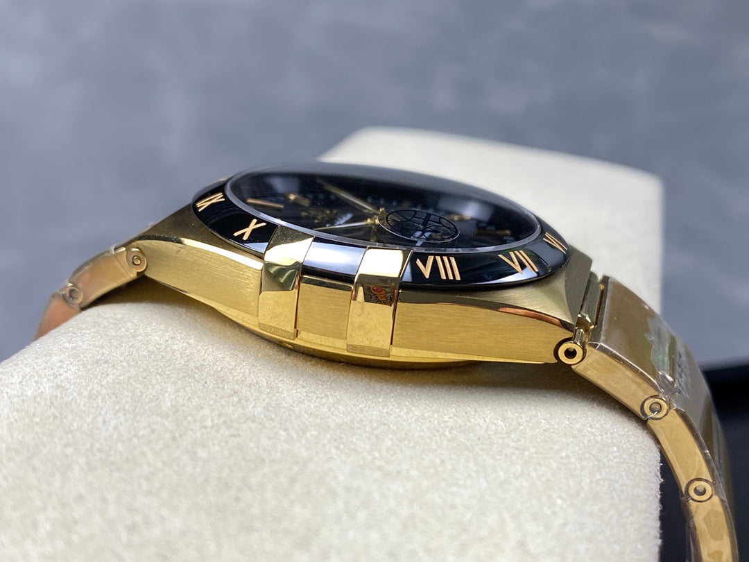 CONSTELLATION 39 MM WATCH GOLD CASE WITH BLACK DIAL