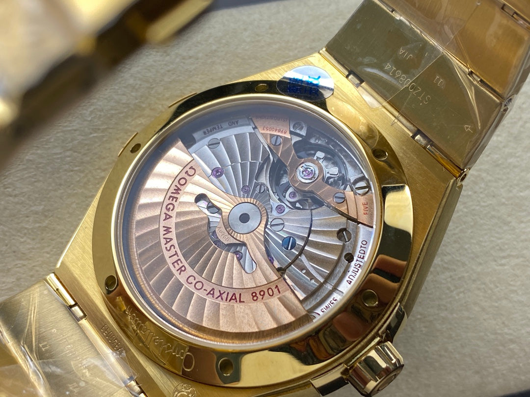 CONSTELLATION 39 MM WATCH GOLD CASE WITH BLACK DIAL
