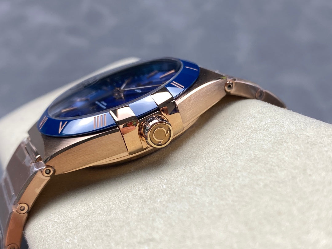 CONSTELLATION 39 MM WATCH ROSE GOLD CASE WITH NAVY BLUE DIAL
