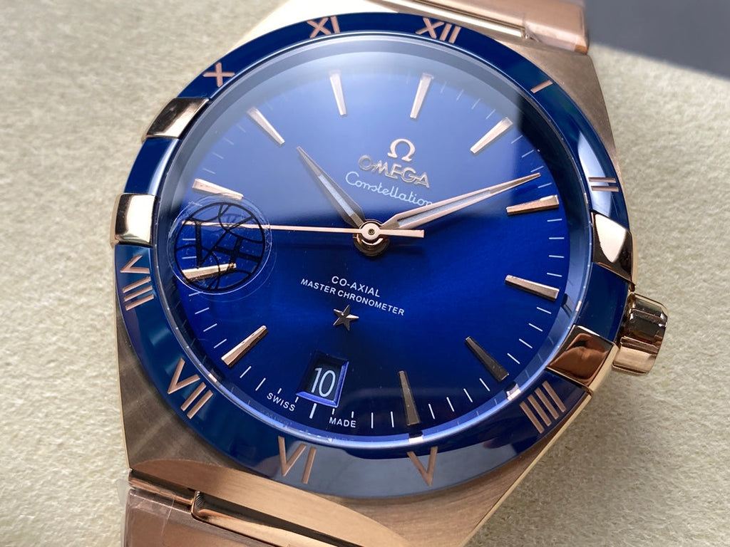 CONSTELLATION 39 MM WATCH ROSE GOLD CASE WITH NAVY BLUE DIAL