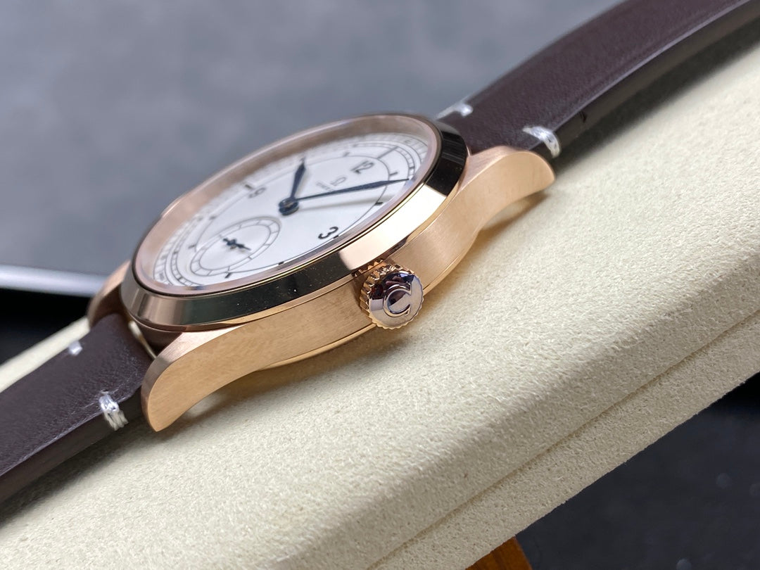 SPECIALITIES OLYMPIC GAMES COLLECTION  WATCH ROSE GOLD CASE WITH RUSSET BROWN LEATHER STRAP