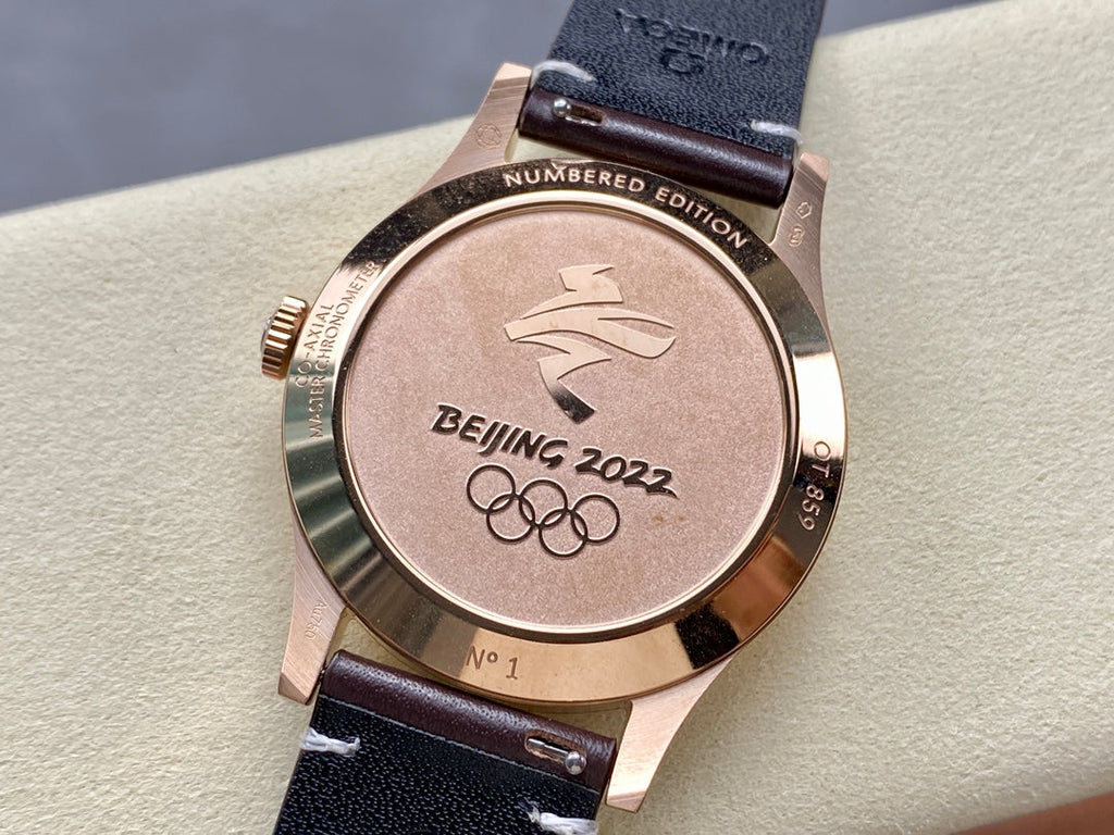 SPECIALITIES OLYMPIC GAMES COLLECTION  WATCH ROSE GOLD CASE WITH RUSSET BROWN LEATHER STRAP