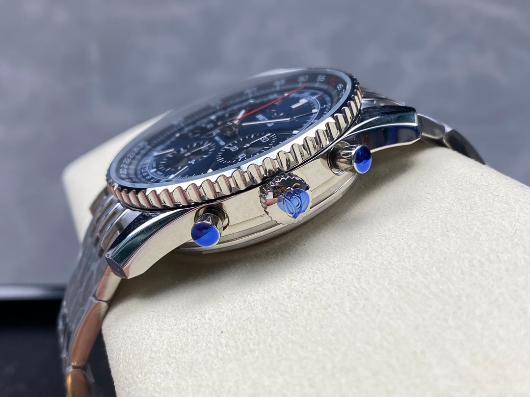NAVITIMER B01 CHRONOGRAPH 43 ALL STEEL BLUE MIX BLACK DIAL