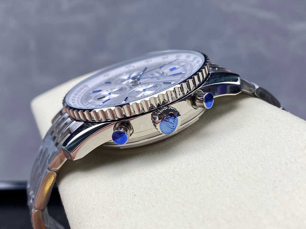 NAVITIMER B01 CHRONOGRAPH 43 ALL STEEL SILVER MIX WHITE DIAL