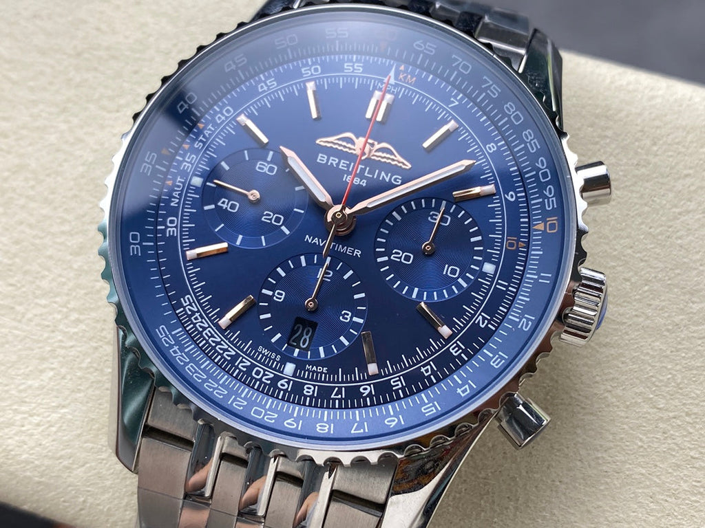 NAVITIMER B01 CHRONOGRAPH 43 ALL STEEL BLUE DIAL