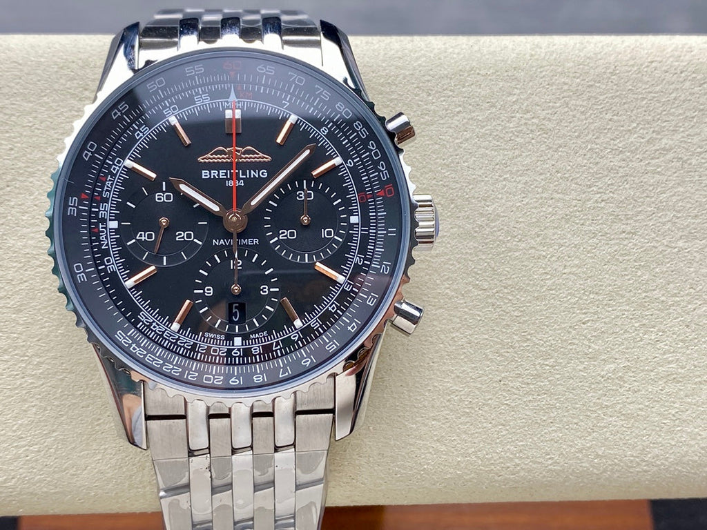 NAVITIMER B01 CHRONOGRAPH 43 ALL STEEL BLACK DIAL