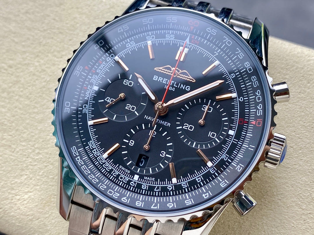 NAVITIMER B01 CHRONOGRAPH 43 ALL STEEL BLACK DIAL