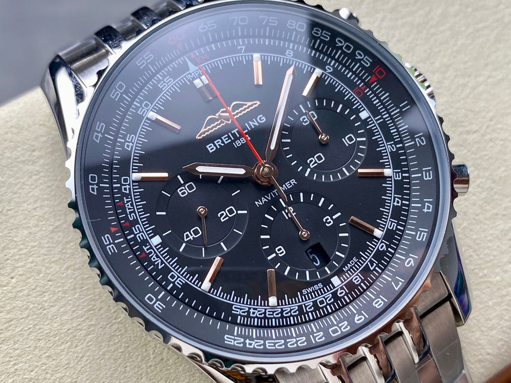 NAVITIMER B01 CHRONOGRAPH 43 ALL STEEL BLACK DIAL