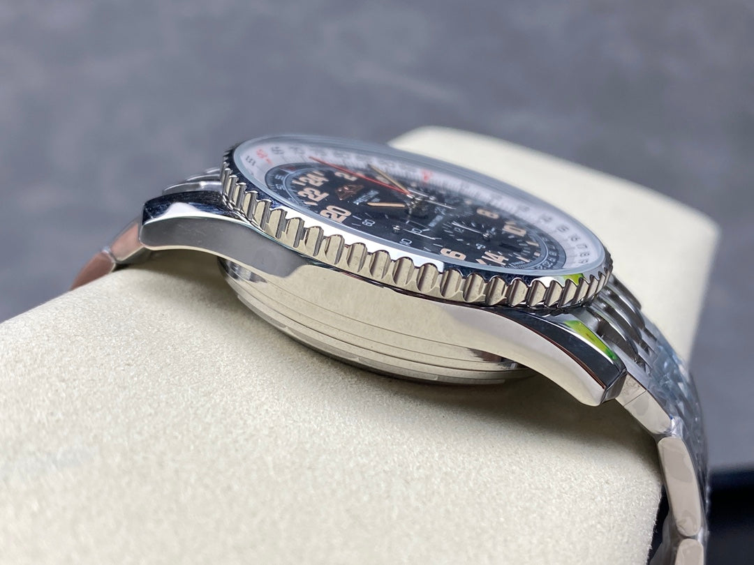 NAVITIMER B01 CHRONOGRAPH 43 ALL STEEL BLACK MIX WHITE DIAL