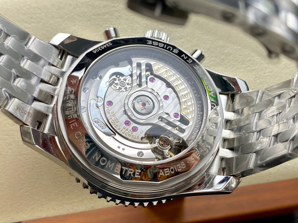 NAVITIMER B01 CHRONOGRAPH 43 ALL STEEL SILVER MIX BLACK DIAL
