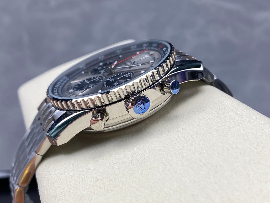 NAVITIMER B01 CHRONOGRAPH 43 ALL STEEL SILVER MIX BLACK DIAL
