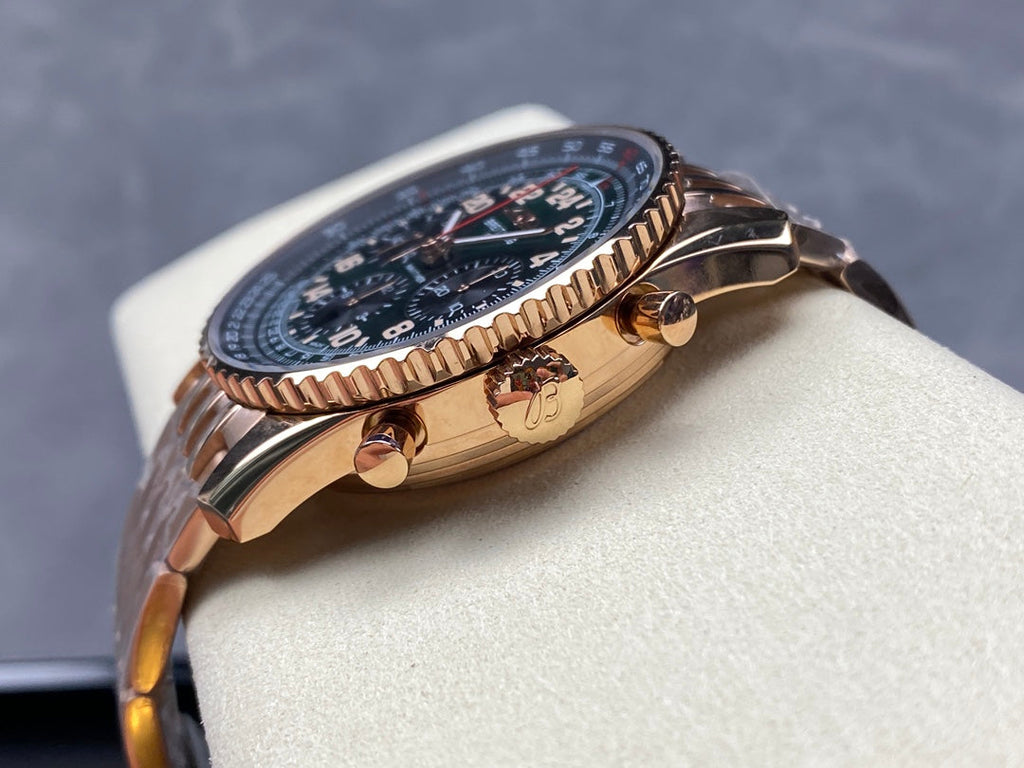 NAVITIMER B01 CHRONOGRAPH 43 ALL RED GOLD BLACK MIX GREEN DIAL