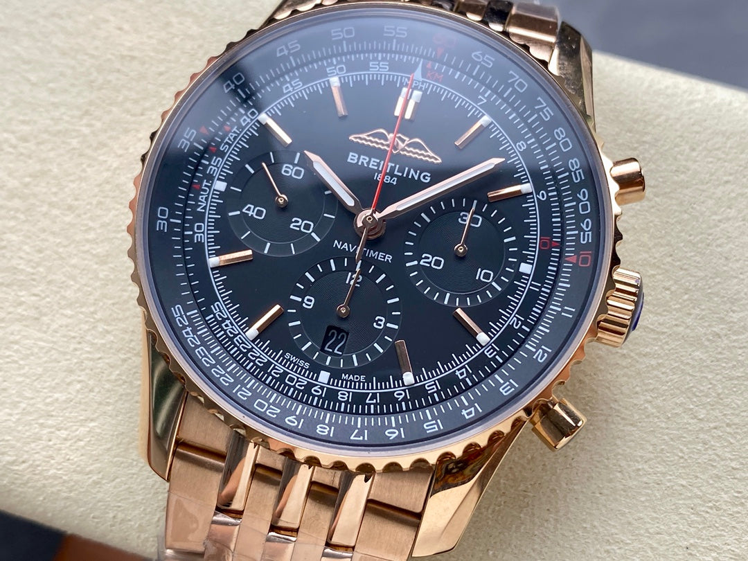 NAVITIMER B01 CHRONOGRAPH 43 ALL RED GOLD BLACK DIAL