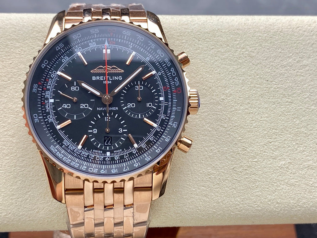 NAVITIMER B01 CHRONOGRAPH 43 ALL RED GOLD BLACK DIAL