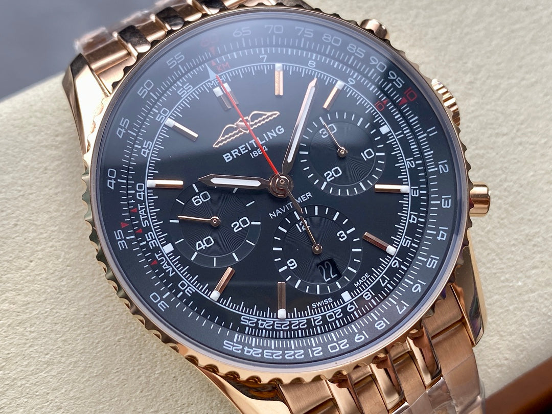 NAVITIMER B01 CHRONOGRAPH 43 ALL RED GOLD BLACK DIAL
