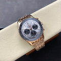 NAVITIMER B01 CHRONOGRAPH 43 ALL RED GOLD SILVER MIX BLACK DIAL