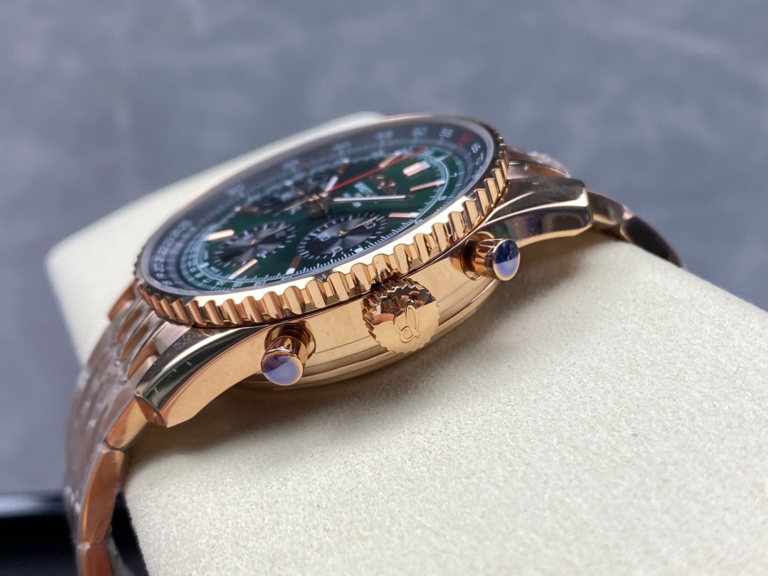 NAVITIMER B01 CHRONOGRAPH 43 ALL RED GOLD BLUE MIX GREEN DIAL