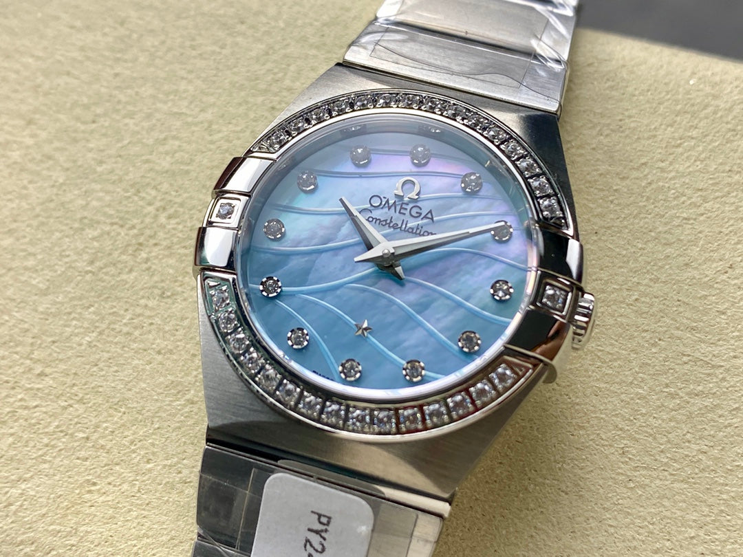 CONSTELLATION PETITE WATCH SILVER CASE WITH SAPPHIRE BLUE DIAL