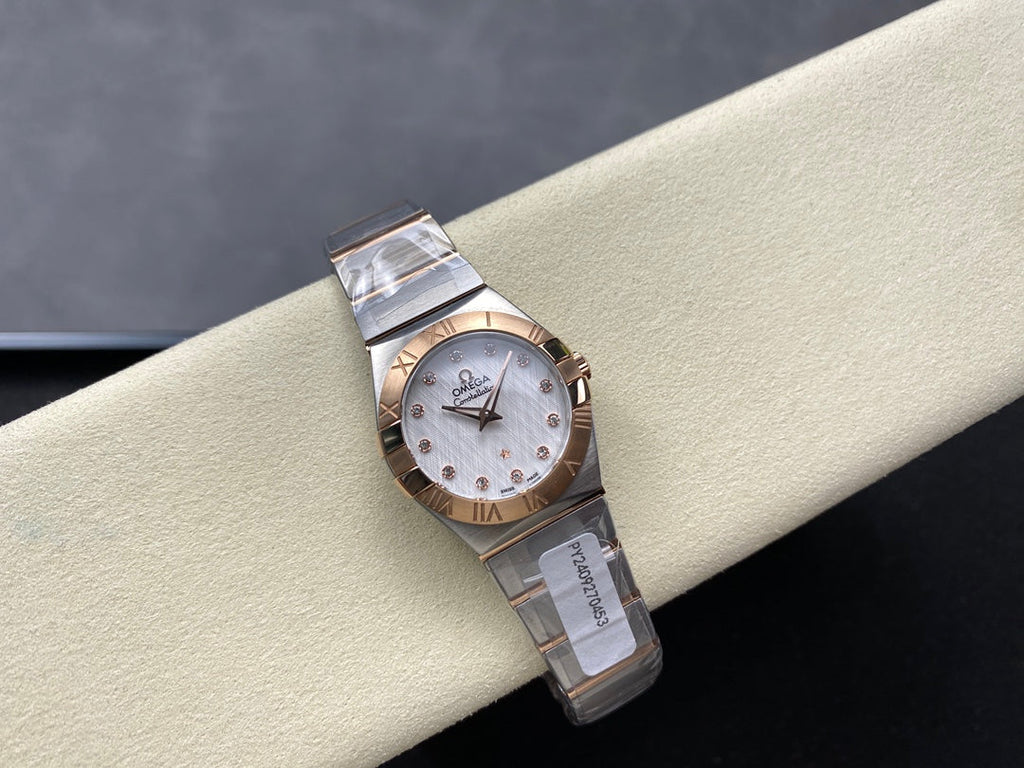 CONSTELLATION PETITE WATCH SILVER AND ROSE GOLD CASE