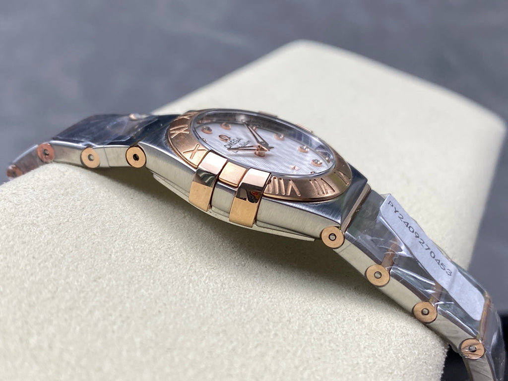 CONSTELLATION PETITE WATCH SILVER AND ROSE GOLD CASE
